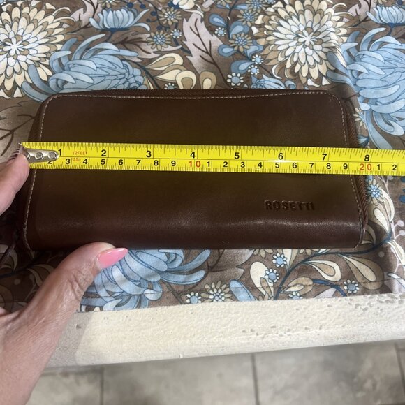 Rosetti Brown Faux Leather Zip Around Clutch Wallet - Picture 10 of 11